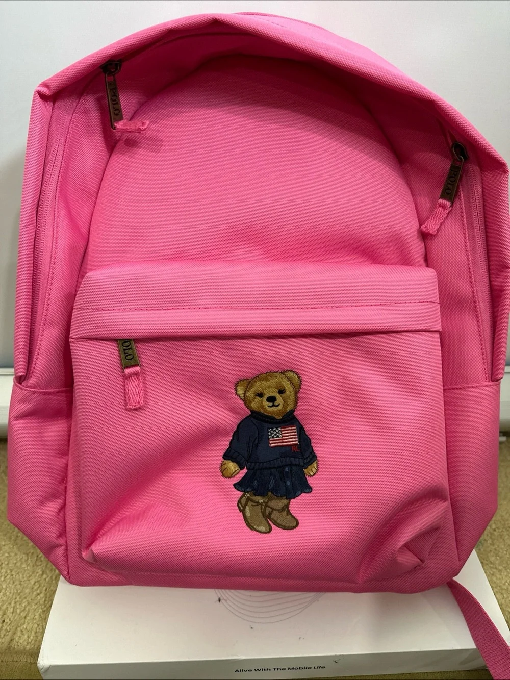 Polo by Ralph Lauren Pink Polo Bear Kids Backpack